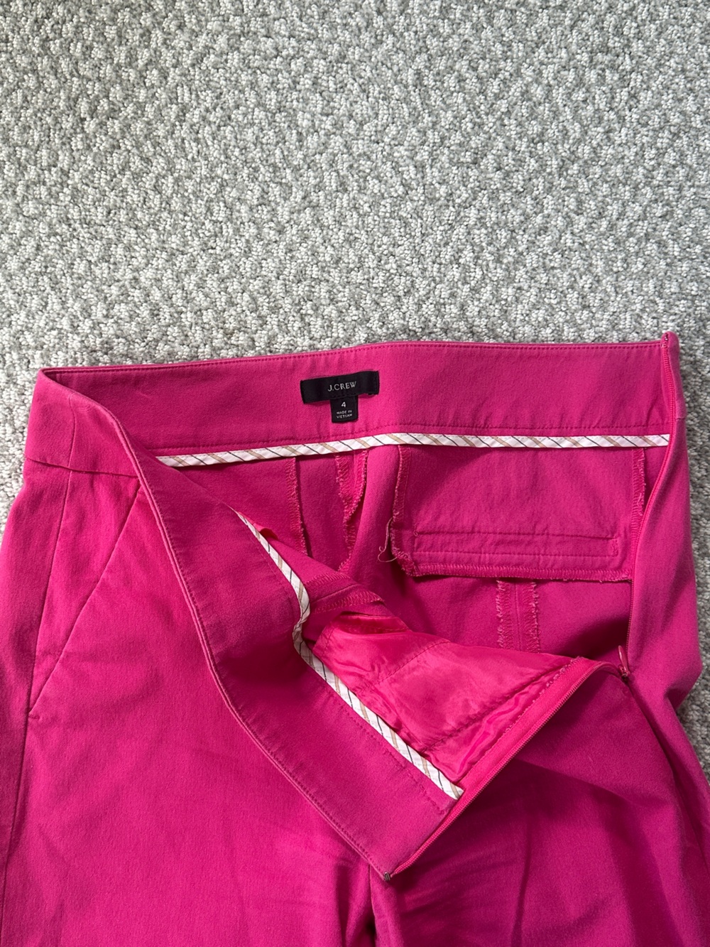 J. Crew Women’s Pink Tailored Straight-Leg Trousers Size 4 - Picture 3 of 5